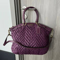 COACH MADISON QUILTED CHEVRON NYLON LINDSEY SATCHEL  (Style #18634)
