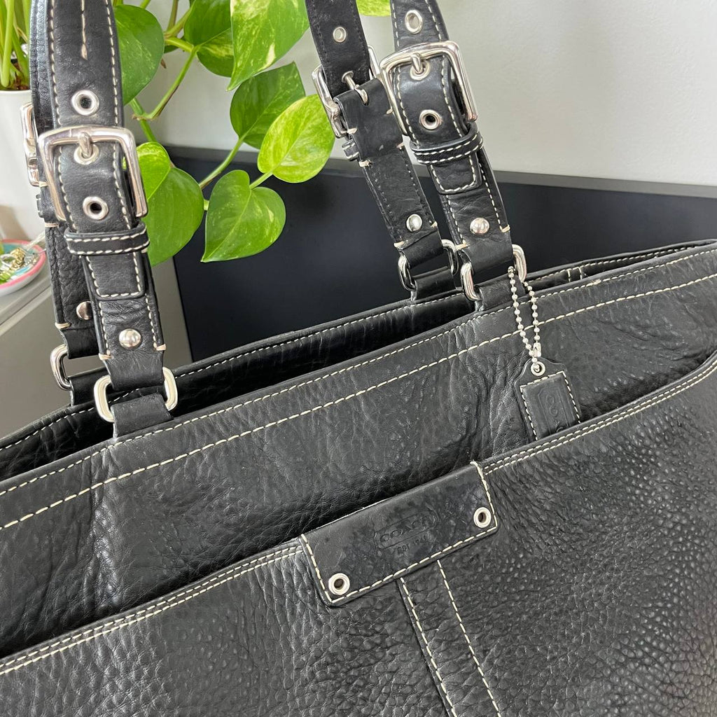 COACH HAMILTON SIGNATURE PEBBLE LEATHER TOTE (Style #13083)