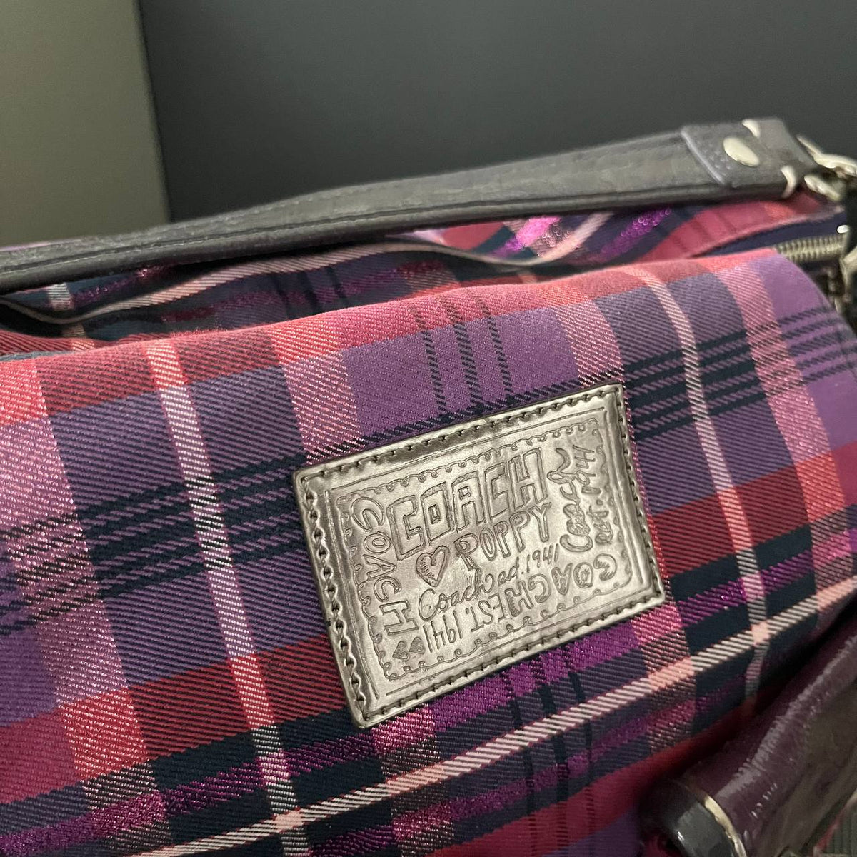 COACH POPPY TARTAN PLAID POCKET HOBO (Style #16120)
