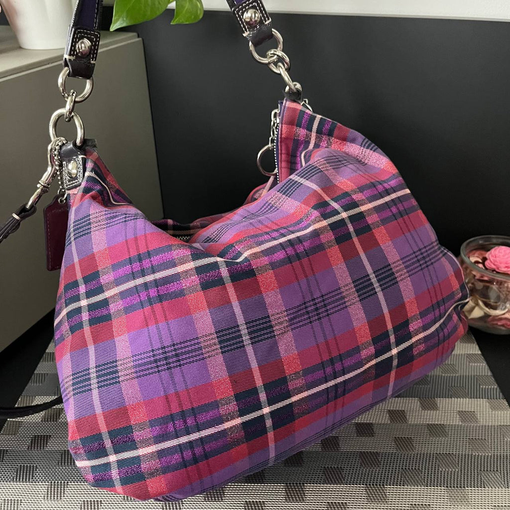 COACH POPPY TARTAN PLAID POCKET HOBO (Style #16120)