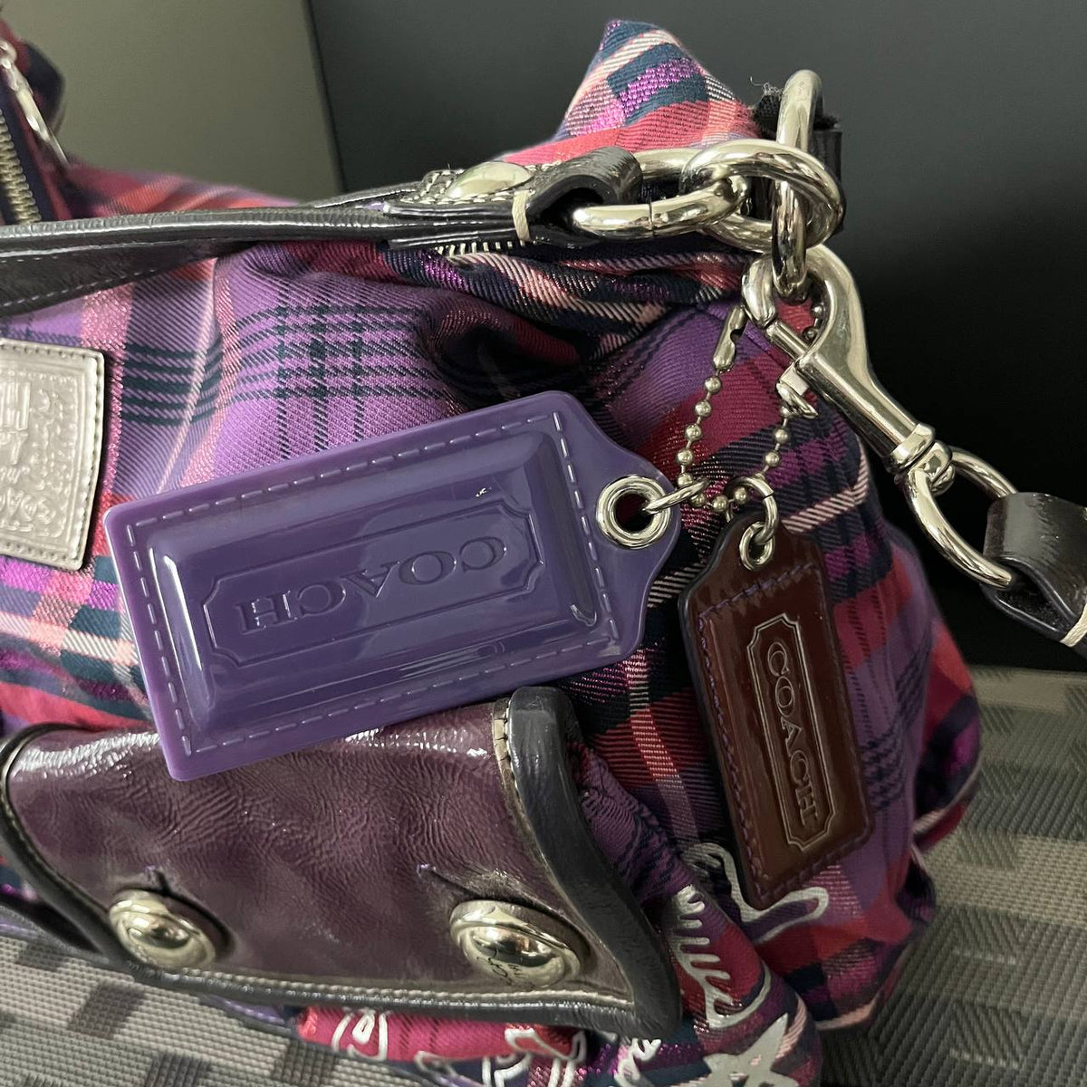 COACH POPPY TARTAN PLAID POCKET HOBO (Style #16120)