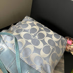 COACH LAURA CLASSIC TOTE IN PASTEL BLUE  (Style #18335)
