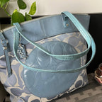 COACH LAURA CLASSIC TOTE IN PASTEL BLUE  (Style #18335)