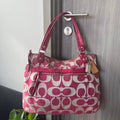 COACH POPPY METALLIC SIGNATURE SATEEN GLAM TOTE(Style #18979)