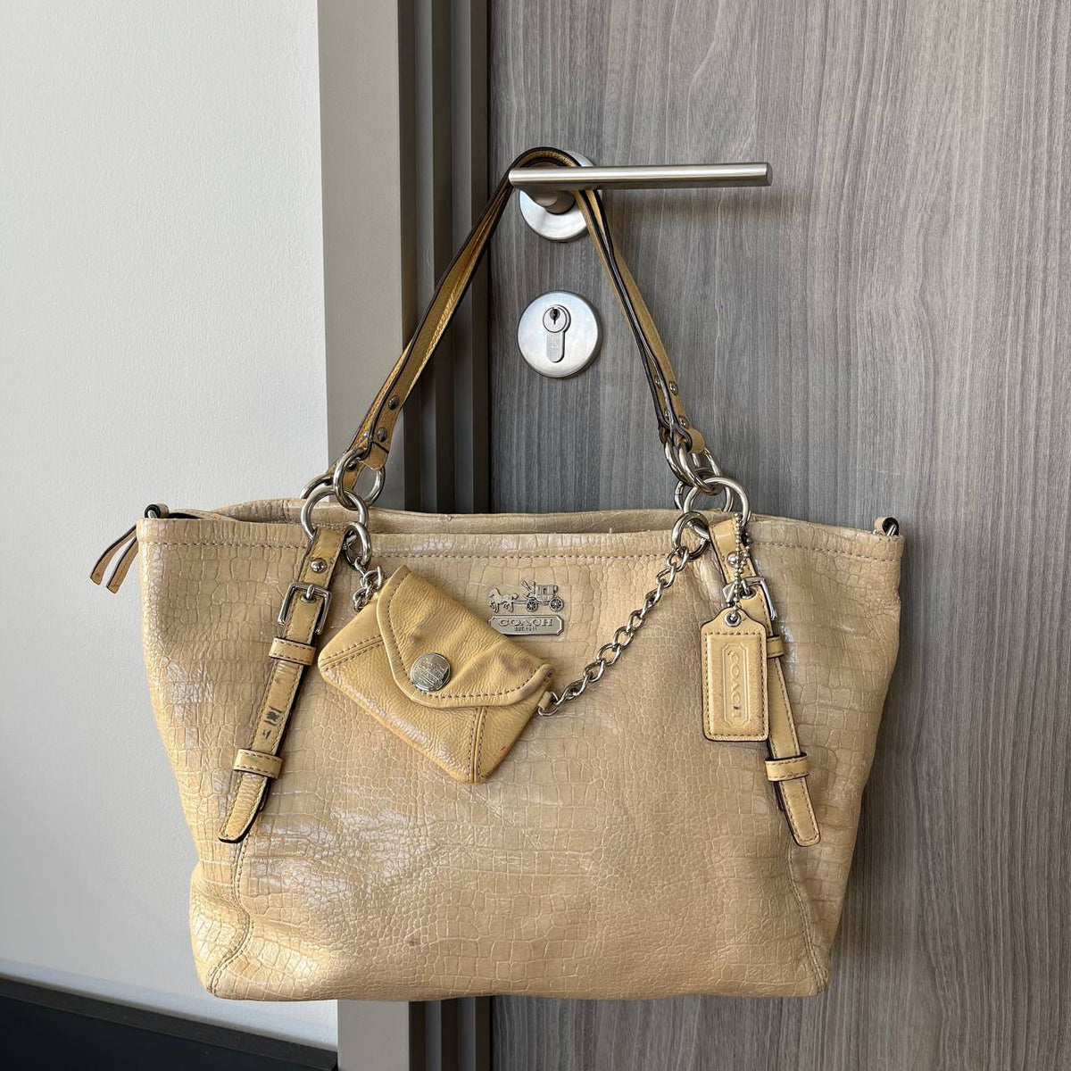 COACH FAUX CROC EMBOSSED CHARM TOTE  (Style #14836)