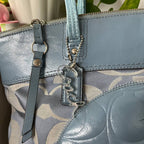 COACH LAURA CLASSIC TOTE IN PASTEL BLUE  (Style #18335)