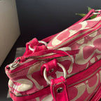 COACH POPPY METALLIC SIGNATURE SATEEN GLAM TOTE(Style #18979)