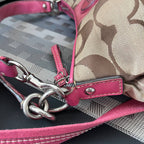 COACH SIGNATURE STRIPE DEMI SHOULDER BAG (Style #17439)
