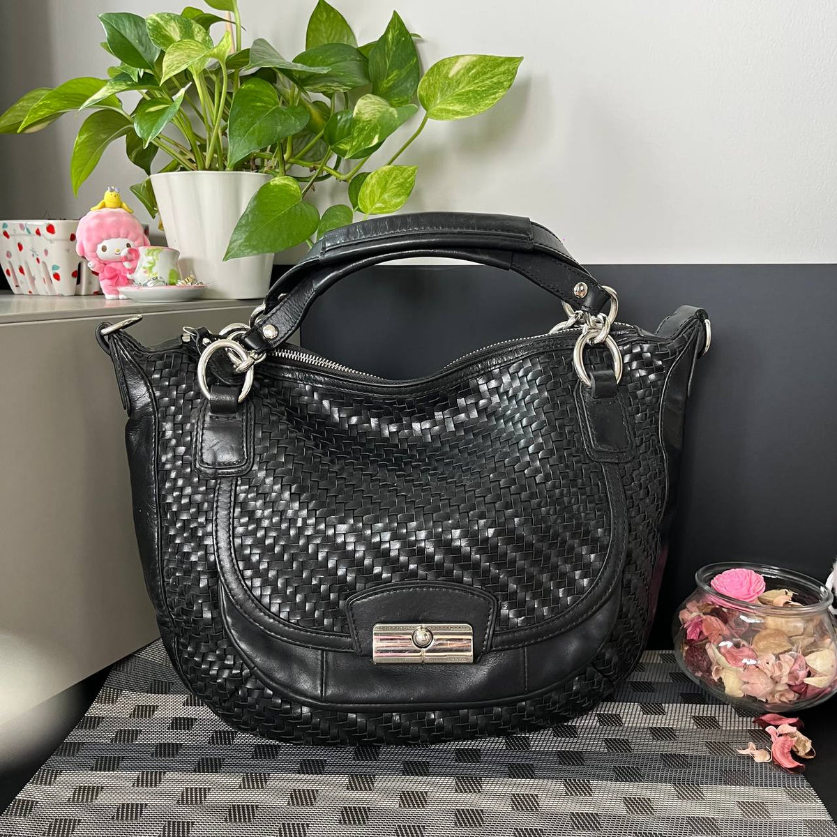 COACH WOVEN LEATHER SATCHEL (Style #19312)