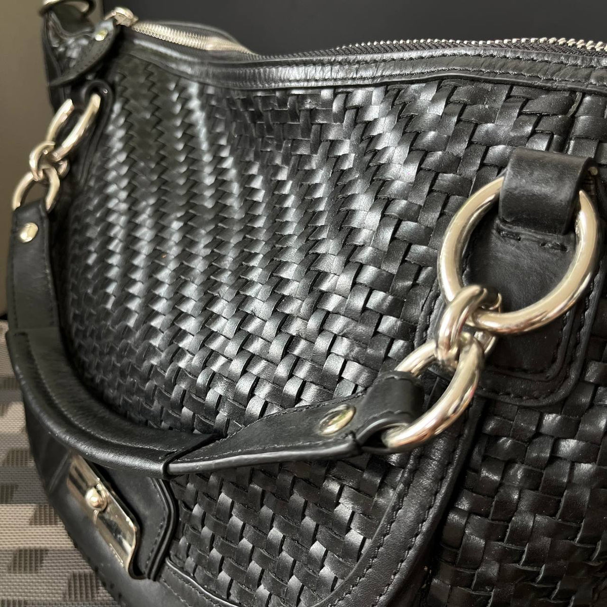 COACH WOVEN LEATHER SATCHEL (Style #19312)