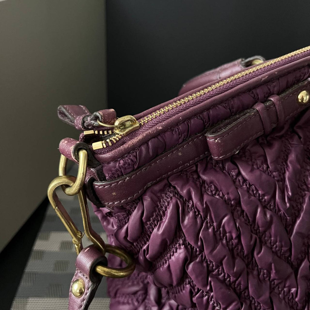 COACH MADISON QUILTED CHEVRON NYLON LINDSEY SATCHEL  (Style #18634)
