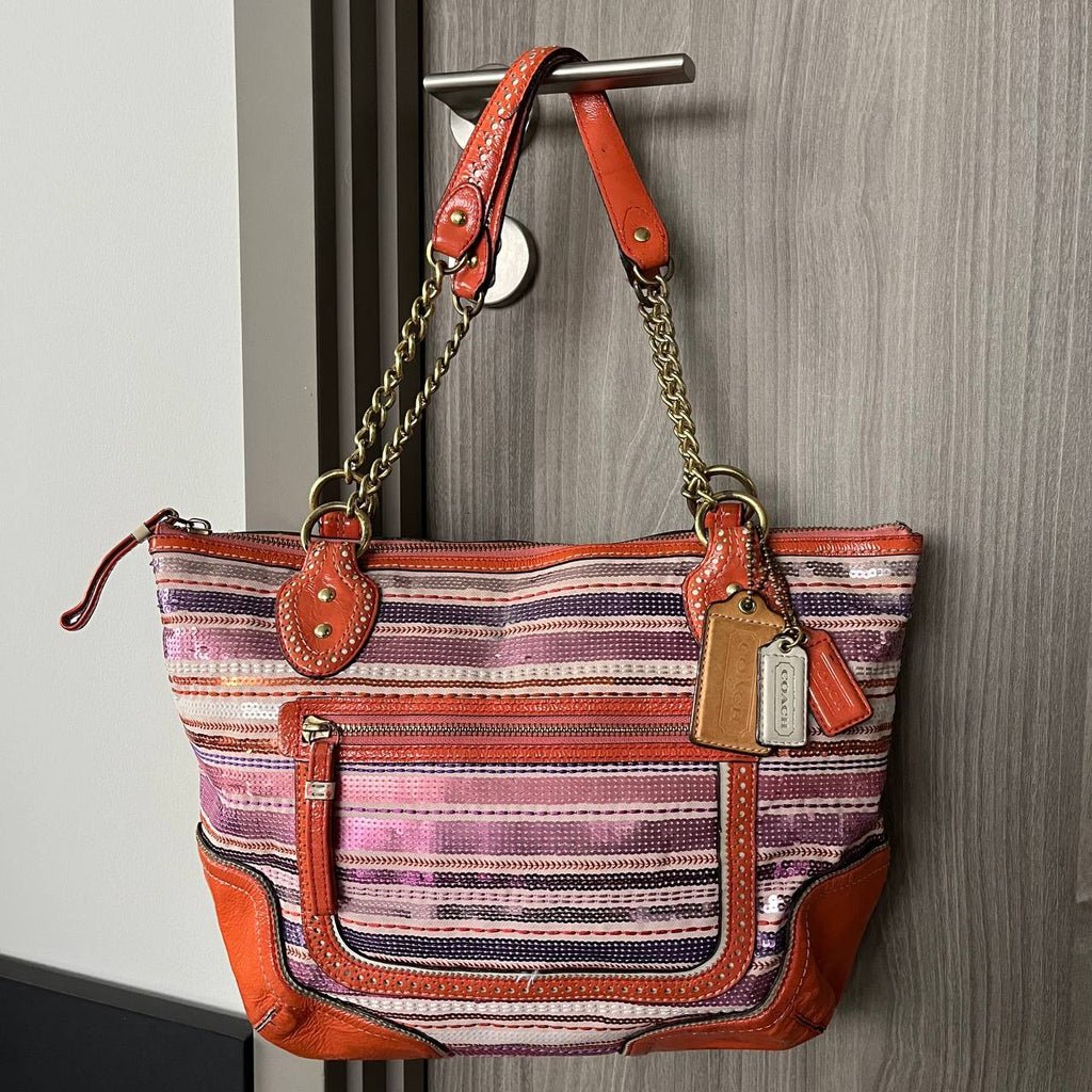 COACH POPPY SEQUIN SMALL TOTE  (Style #23843)