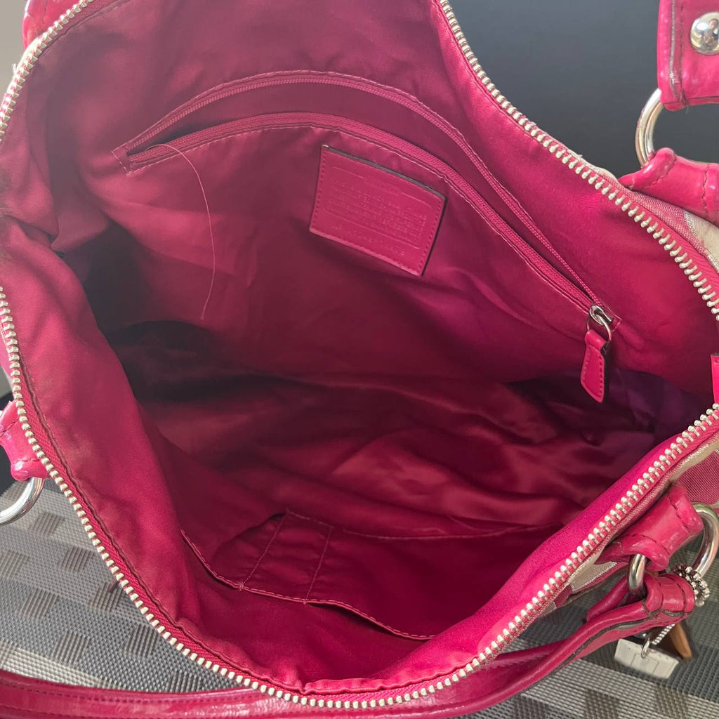 COACH POPPY METALLIC SIGNATURE SATEEN GLAM TOTE(Style #18979)