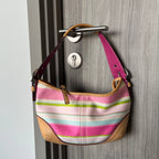 COACH PASTEL STRIPE SATEEN SOHO SHOULDER BAG  (Style #1884)