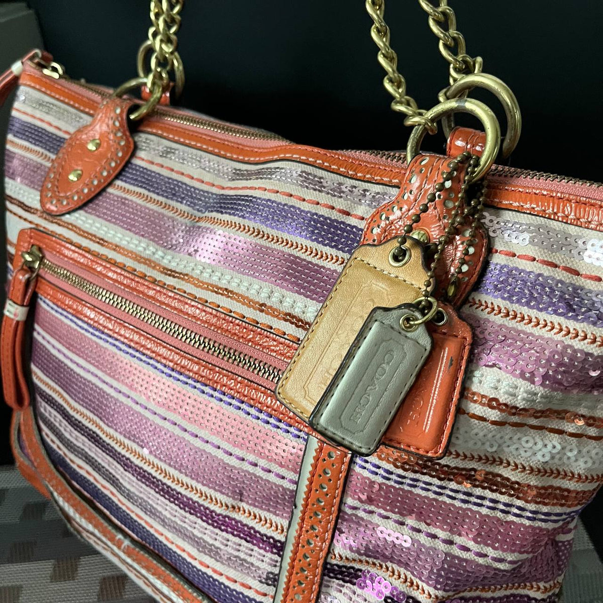 COACH POPPY SEQUIN SMALL TOTE  (Style #23843)