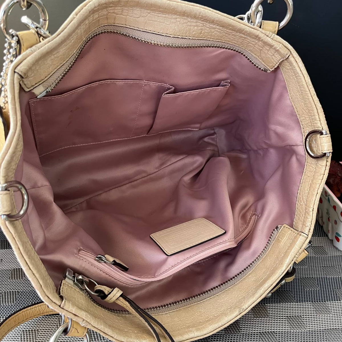 COACH FAUX CROC EMBOSSED CHARM TOTE  (Style #14836)