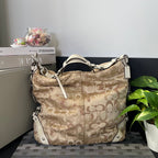 COACH CARLY LARGE OPTIC SIGNATURE HOBO BAG (Style #13981)