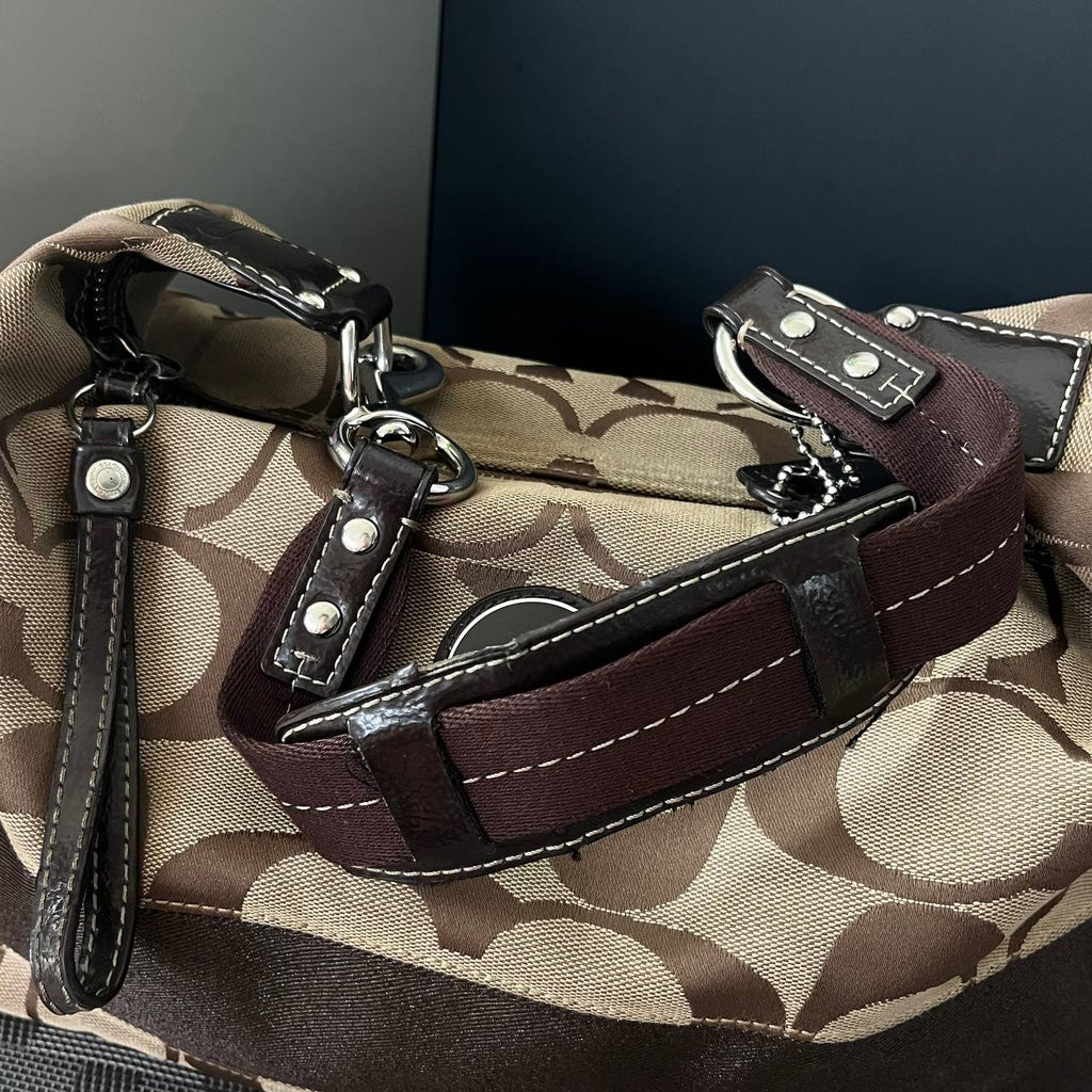 COACH SIGNATURE STRIPE HOBO BAG (Style #17434)