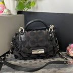 COACH BLACK SIGNATURE KRISTIN OP ART SATCHEL (Style #16779)