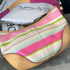 COACH PASTEL STRIPE SATEEN SOHO SHOULDER BAG  (Style #1884)