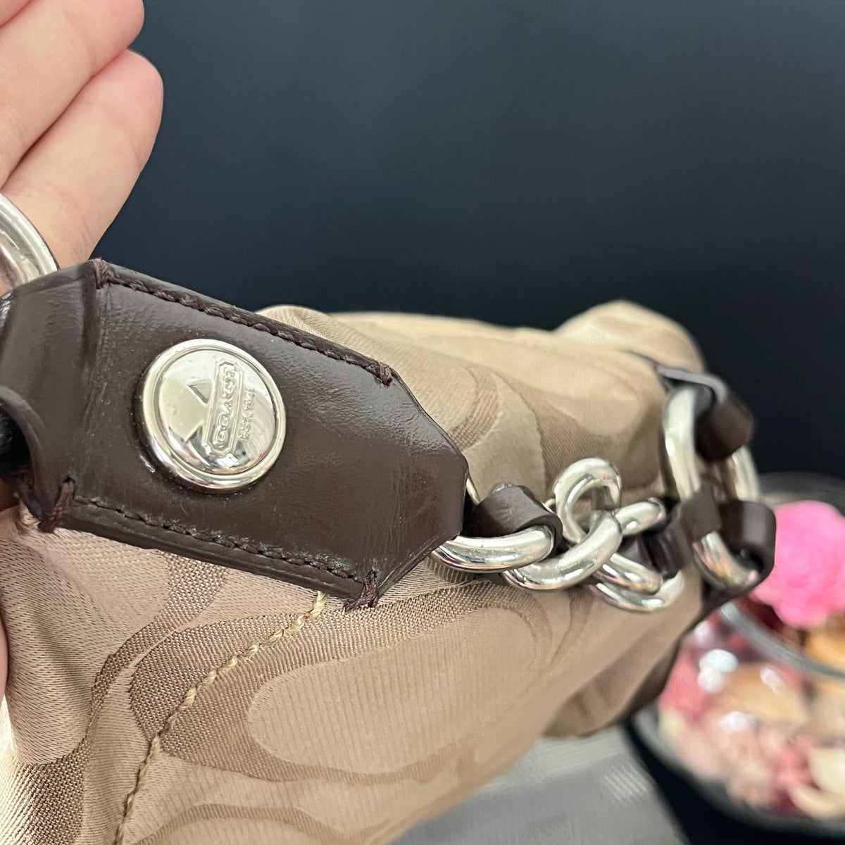 COACH SIGNATURE SATEEN CARLY HOBO (Style #15250 )