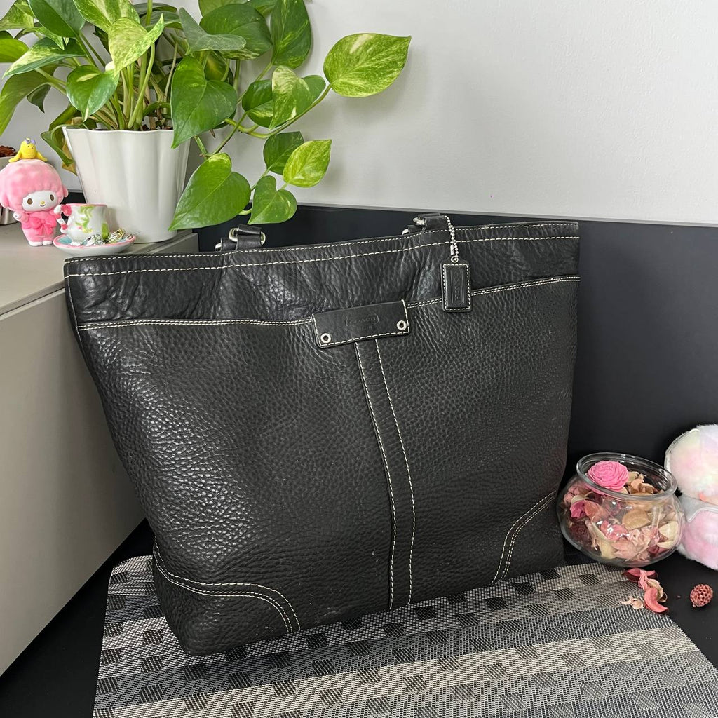 COACH HAMILTON SIGNATURE PEBBLE LEATHER TOTE (Style #13083)