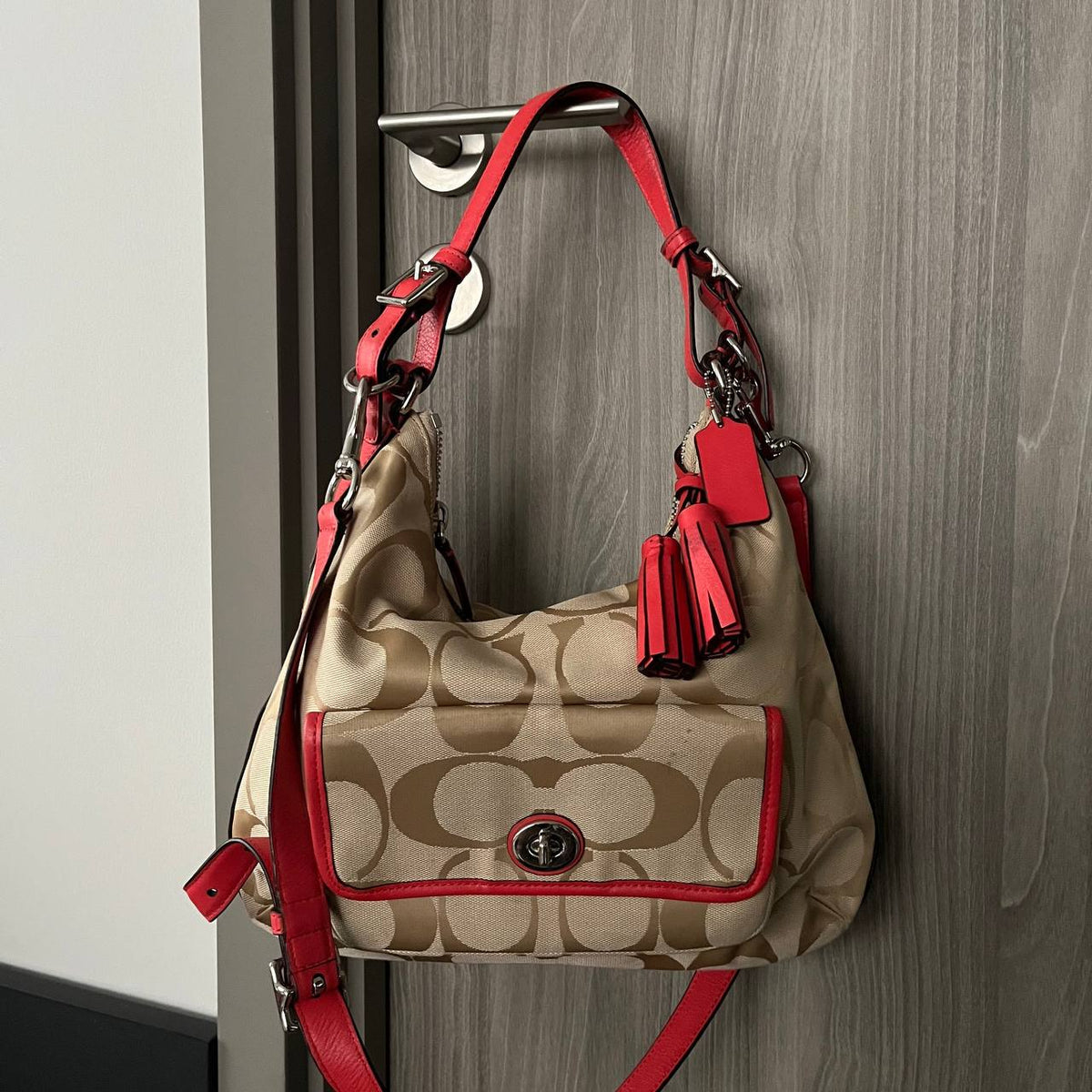 COACH LEGACY SIGNATURE COURTENAY HOBO BAG  (Style #22392)