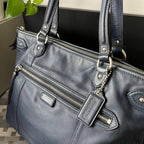 COACH DAISY EMMA LEATHER TOTE IN NAVY BLUE (Style #23973)