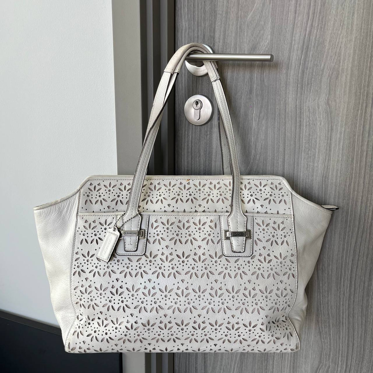 COACH TAYLOR EYELET LEATHER CARRYALL TOTE (Style #27391)