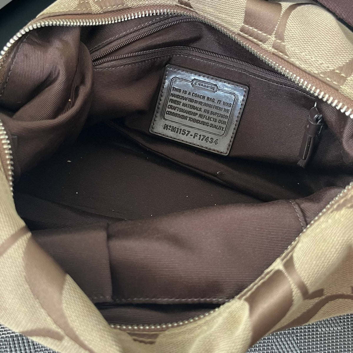COACH SIGNATURE STRIPE HOBO BAG (Style #17434)