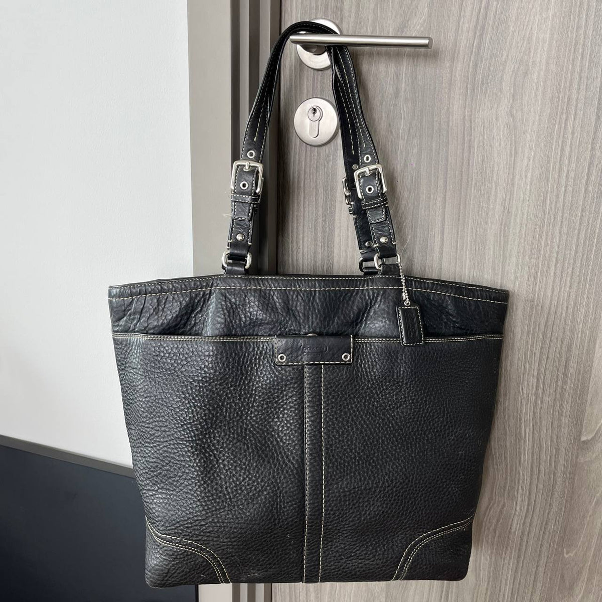 COACH HAMILTON SIGNATURE PEBBLE LEATHER TOTE (Style #13083)