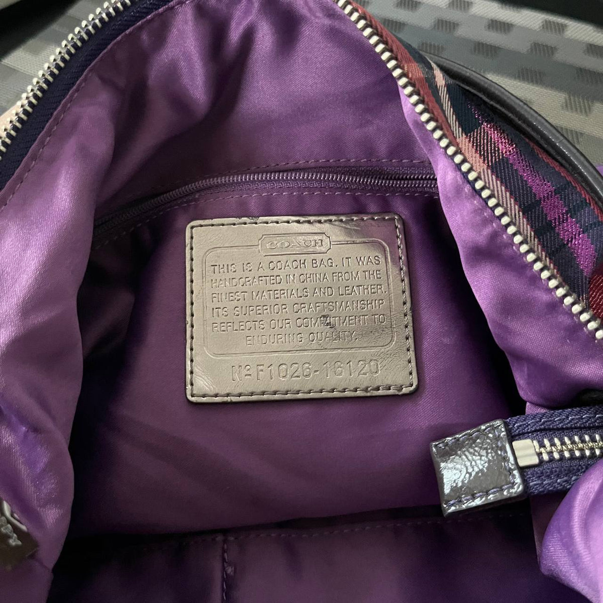 COACH POPPY TARTAN PLAID POCKET HOBO (Style #16120)