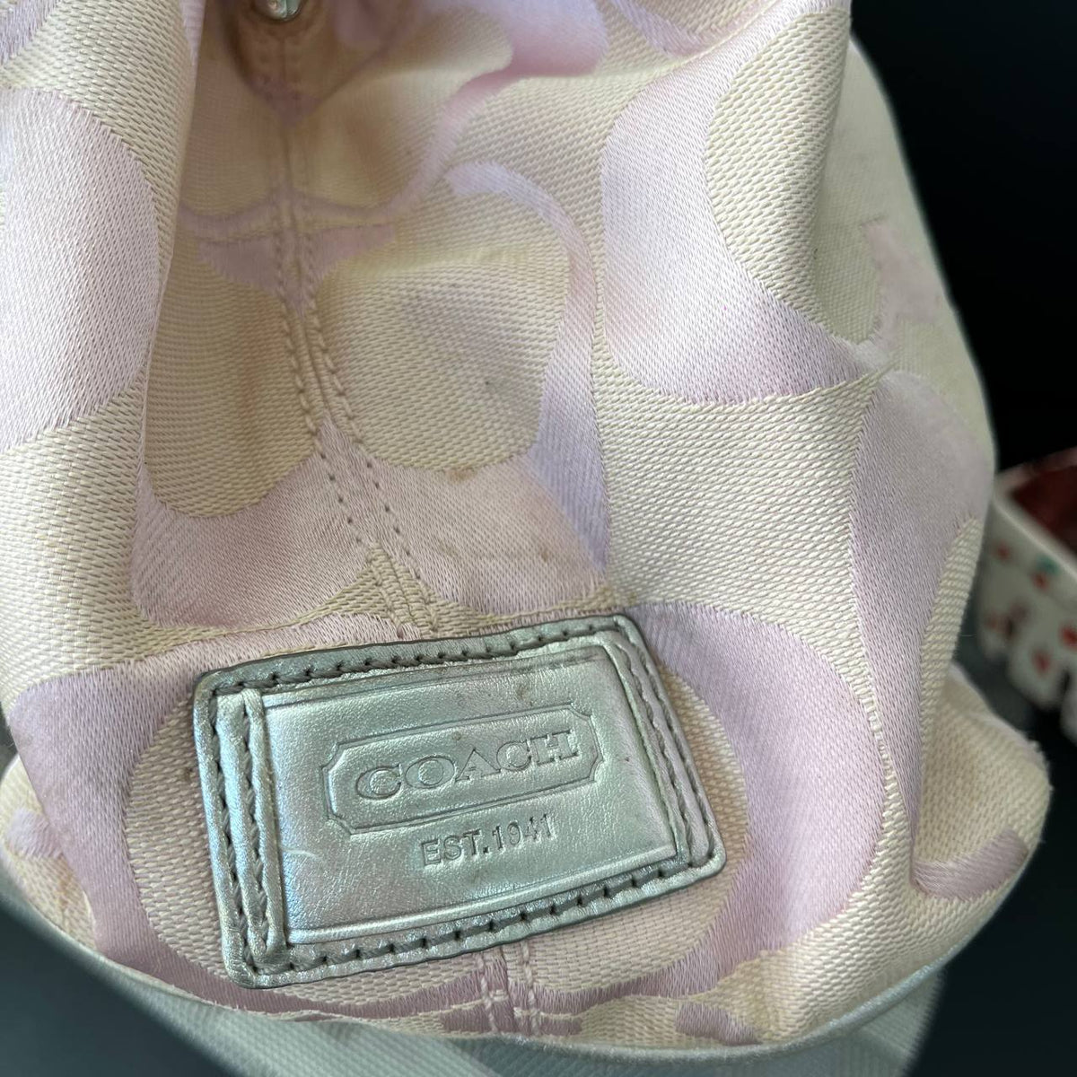 COACH SIGNATURE STRIPE FRAMED KISSLOCK TOTE (Style #13533)
