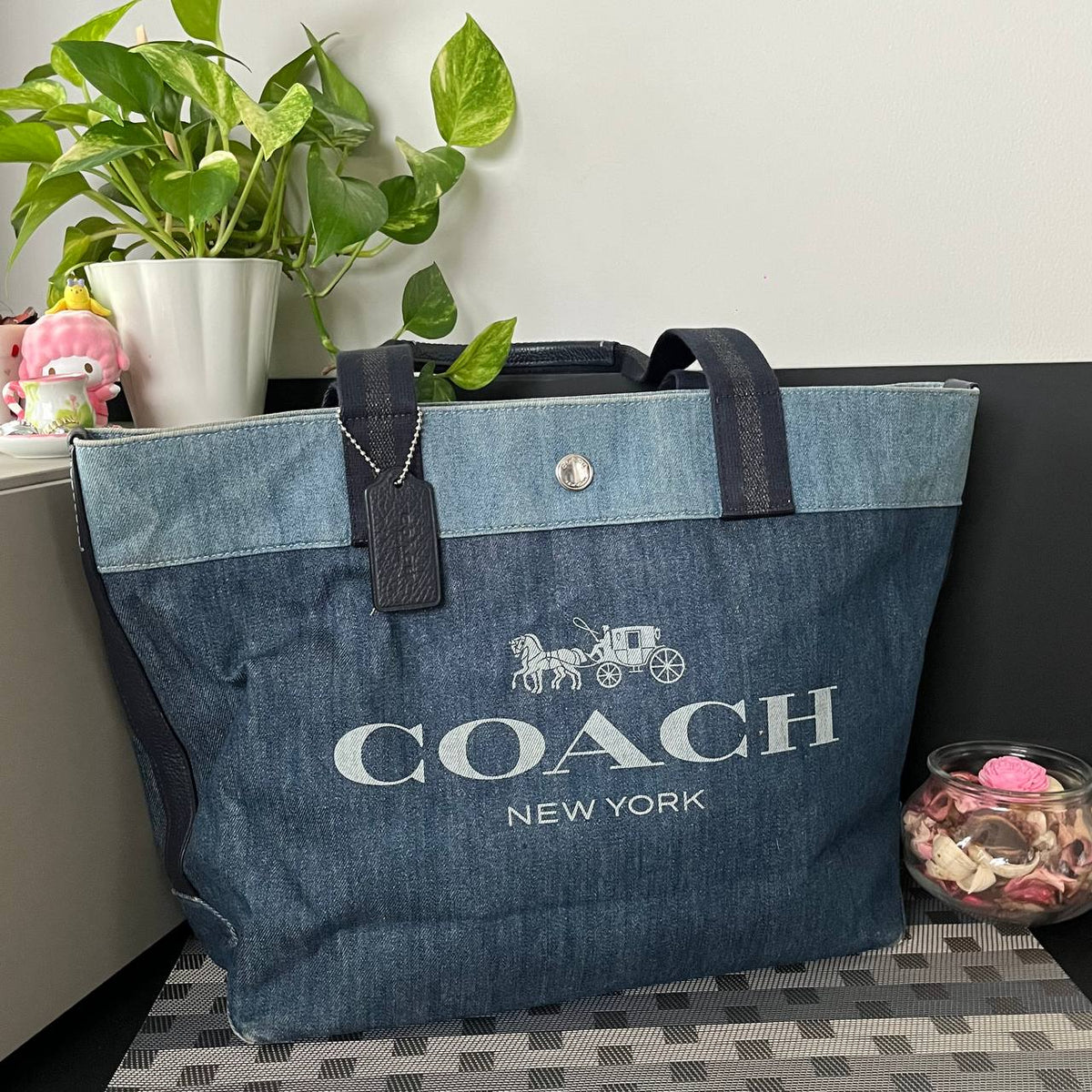 COACH DENIM LARGE TOTE  (Style #91131)