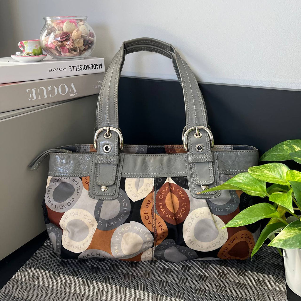 COACH SNAPHEAD PRINT SATEEN ALEXANDRA SATCHEL  (Style #15129)