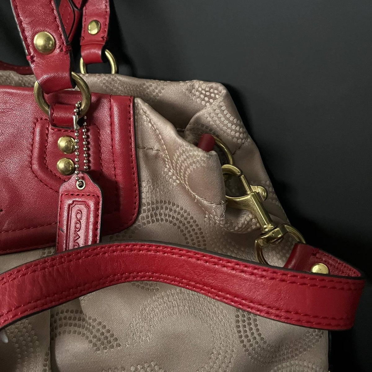 COACH ASHLEY DOTTED OPT ART CARRYALL SATCHEL (Style #20049)