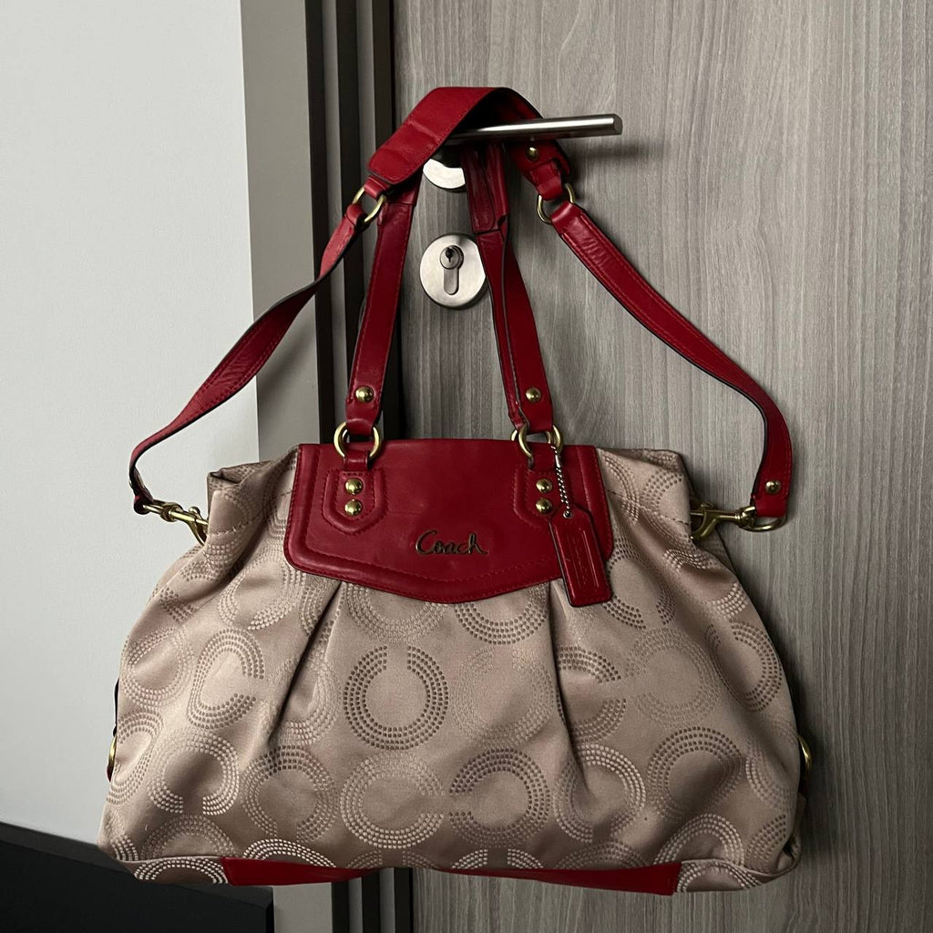 COACH ASHLEY DOTTED OPT ART CARRYALL SATCHEL (Style #20049)