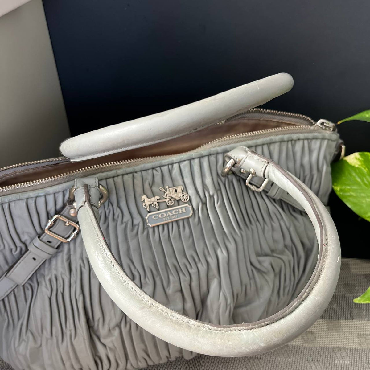 COACH MADISON GATHERED LEATHER SOPHIA SATCHEL  (Style #15942)
