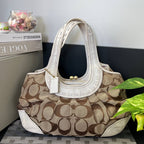 COACH ERGO SIGNATURE PLEATED KISSLOCK SATCHEL (Style #12232)