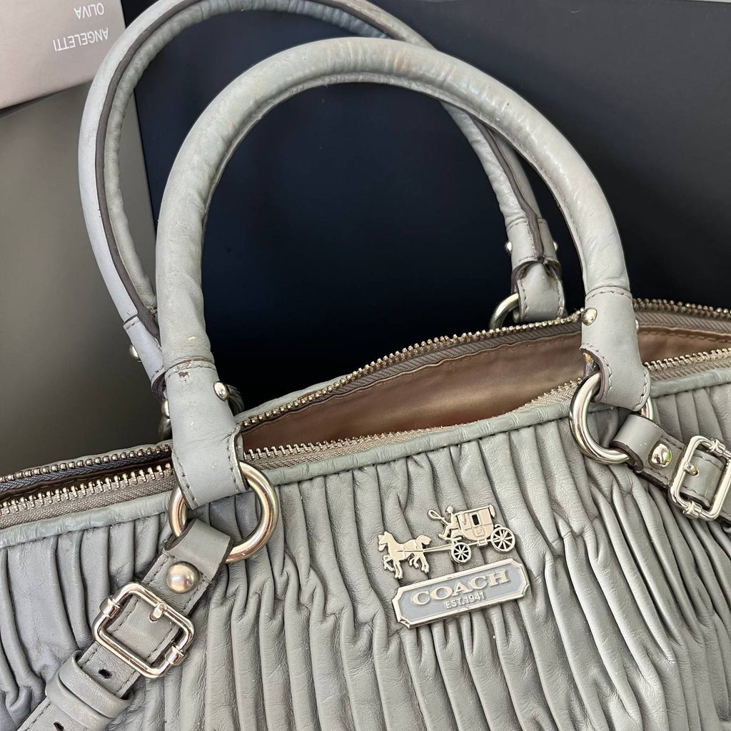 COACH MADISON GATHERED LEATHER SOPHIA SATCHEL  (Style #15942)
