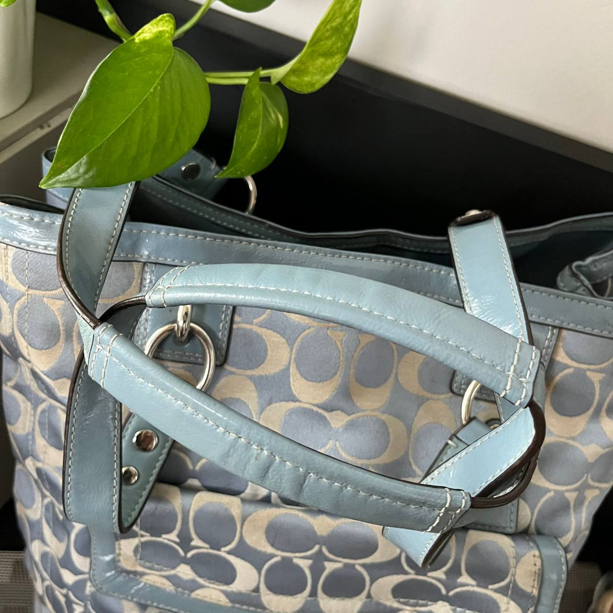 COACH PENELOPE SIGNATURE NORTH/SOUTH TOTE (Style #19262)