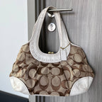 COACH ERGO SIGNATURE PLEATED KISSLOCK SATCHEL (Style #12232)