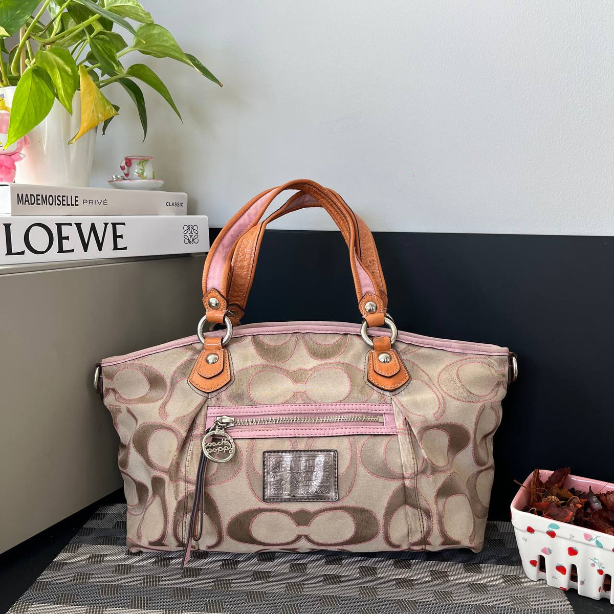 COACH POPPY SIGNATURE SATEEN LUREX ROCKER BAG (Style #16295)