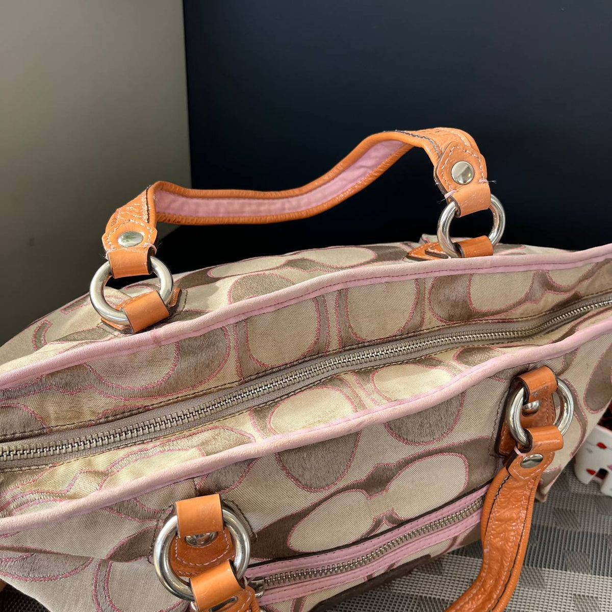 COACH POPPY SIGNATURE SATEEN LUREX ROCKER BAG (Style #16295)