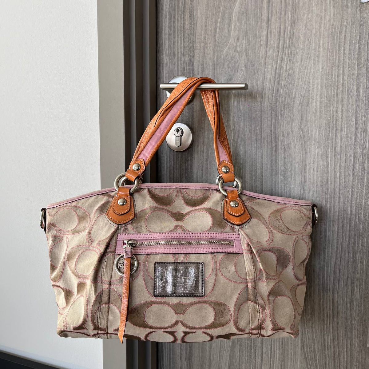 COACH POPPY SIGNATURE SATEEN LUREX ROCKER BAG (Style #16295)