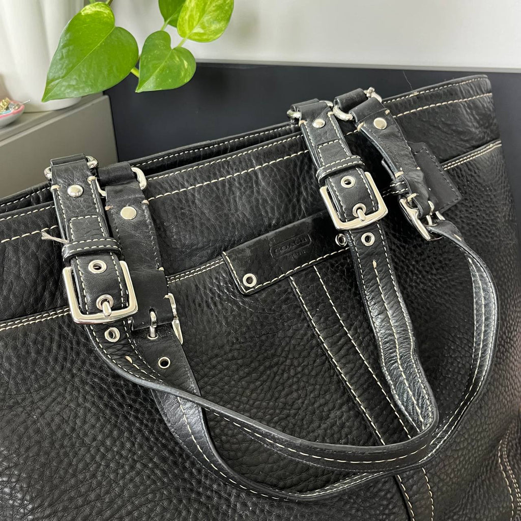 COACH HAMILTON SIGNATURE PEBBLE LEATHER TOTE (Style #13083)