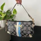 COACH SIGNATURE HERITAGE STRIPE POUCH WRISLET
