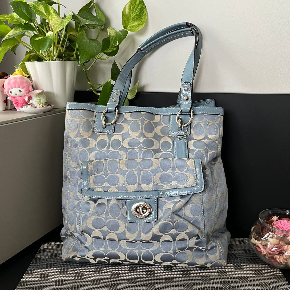 COACH PENELOPE SIGNATURE NORTH/SOUTH TOTE (Style #19262)
