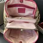 COACH SIGNATURE STRIPE FRAMED KISSLOCK TOTE (Style #17424)