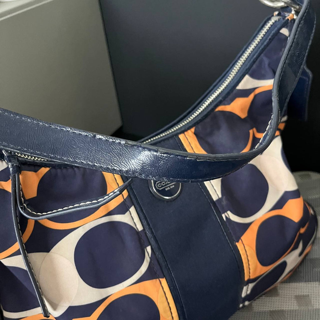 COACH SIGNATURE STRIPE LINEAR HOBO  (Style #23936)